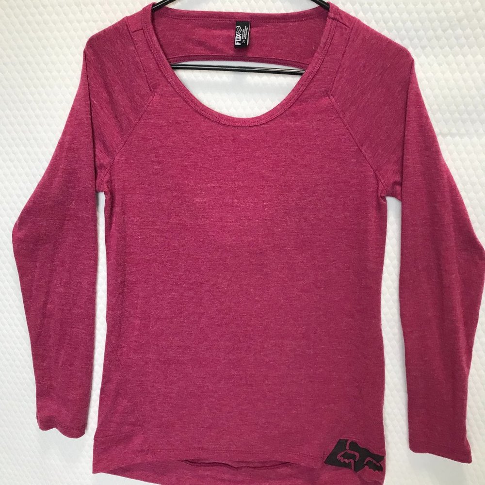FOX HEAD WOMEN OPEN BACK LONG SLEEVE SHIRT SZ SMALL NW